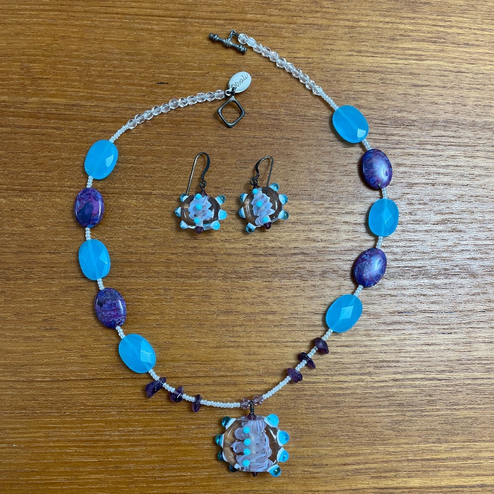 Divali Hand Made Lampwork Necklace & Earrings